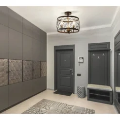 15" Eleanor Metal LED Semi Flush Mount Ceiling Light Black (Includes Energy Efficient Light Bulb) - JONATHAN Y 5 15" Eleanor Metal LED Semi Flush Mount Ceiling Light Black (Includes Energy Efficient Light Bulb) - JONATHAN Y -Famous Lighting Store GUEST 8b608e10 e7dc 45d0 b225 9acae3447044