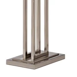 Possini Euro Design Modern Floor Lamp 62" Tall Brushed Nickel Openwork Rectangular Profile Off White Fabric Shade For Living Room Reading -Famous Lighting Store GUEST 8b7ff47a 428f 40e2 8e52 8e425d2241d9