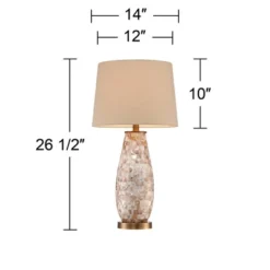 Regency Hill Cottage Table Lamps 26.5" High Set Of 2 Mother Of Pearl Tile Vase Beige Drum Shade For Living Room Family Bedroom Bedside Office 8 Regency Hill Cottage Table Lamps 26.5" High Set Of 2 Mother Of Pearl Tile Vase Beige Drum Shade For Living Room Family Bedroom Bedside Office -Famous Lighting Store GUEST 8bab6cf4 9521 4bde b4ca 97031b3b148c