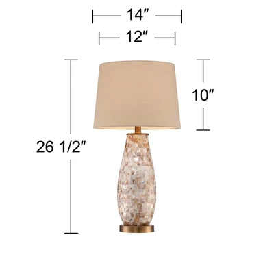 Regency Hill Cottage Table Lamps 26.5" High Set of 2 Mother of Pearl Tile Vase Beige Drum Shade for Living Room Family Bedroom Bedside Office Regency Hill Cottage Table Lamps 26.5" High Set Of 2 Mother Of Pearl Tile Vase Beige Drum Shade For Living Room Family Bedroom Bedside Office -Famous Lighting Store GUEST 8bab6cf4 9521 4bde b4ca 97031b3b148c