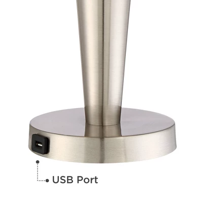 360 Lighting Geoff Modern Table Lamps Set of 2 26" High Brushed Nickel with USB Charging Port Blue Shirred Shade for Bedroom Living Room House Desk 360 Lighting Geoff Modern Table Lamps Set Of 2 26" High Brushed Nickel With USB Charging Port Blue Shirred Shade For Bedroom Living Room House Desk -Famous Lighting Store GUEST 8c674a4c bfc0 4d18 a840 0ba5ad35ac95
