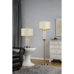 62.25" Traditional Metal Floor Lamp With Crystal Accents White - Ore International 4 62.25" Traditional Metal Floor Lamp With Crystal Accents White - Ore International -Famous Lighting Store GUEST 8d6c503d 55bf 4a72 808d eac1a18b0030
