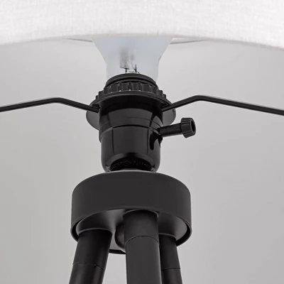 61.25" Metal Tripod Floor Lamp with Linen Shade Black/White - Cresswell Lighting 61.25" Metal Tripod Floor Lamp With Linen Shade Black/White - Cresswell Lighting -Famous Lighting Store GUEST 8ddfe060 db7e 41b3 8206 85368b100c03