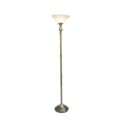 1-Light Classic Torchiere Floor Lamp with Marbleized Glass Shade Antique Brass - Lalia Home 1-Light Classic Torchiere Floor Lamp With Marbleized Glass Shade Antique Brass - Lalia Home -Famous Lighting Store GUEST 8e785431 1c58 4897 9d76 244c36087aab