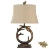 Dalton Brown Antler Table Lamp With Beige Hardback Fabric Shade - StyleCraft