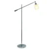 Swing Arm Floor Lamp With Glass Cylindrical Shade Chrome - Lalia Home -Famous Lighting Store GUEST 8efb0b8c 1800 4c62 a303 62c2ac2a685e