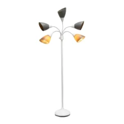 67" Contemporary Multi 5-Head Adjustable Gooseneck Floor Lamp With Shades Gray - Simple Designs -Famous Lighting Store GUEST 8f7c57a6 04c5 4ebe 91c6 c61ec4d123fe