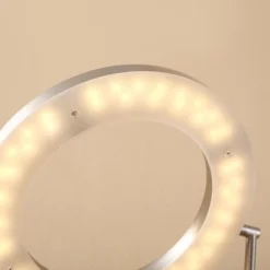 HOMCOM Modern LED 2 Light Floor Lamp, Tall Standing Lamp With Rotatable Ring Light And Height Adjustable Side Light For Living Room Or Bedroom, Silver -Famous Lighting Store GUEST 907543bf 72d4 447a b109 c7776322f9b7