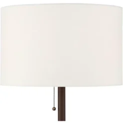 360 Lighting Caper Modern Floor Lamp With Tray Table 60 1/2" Tall Bronze USB And AC Power Outlet Off White Fabric Drum Shade For Living Room Office -Famous Lighting Store GUEST 90c7708e 6bf6 44f7 b6c7 c7e6823b991c