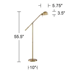 360 Lighting Traditional Pharmacy Floor Lamp With USB Charging Port 55" Tall Brass Dome Shade Adjustable Arm For Living Room Reading -Famous Lighting Store GUEST 93310f5f c54c 4d83 a526 92e3f64ea8e5
