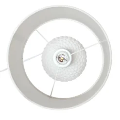 20.4" Traditional Ceramic Purled Texture Bedside Table Desk Lamp With White Fabric Drum Shade Off-White - Simple Designs 9 20.4" Traditional Ceramic Purled Texture Bedside Table Desk Lamp With White Fabric Drum Shade Off-White - Simple Designs -Famous Lighting Store GUEST 9340e717 5d16 4d31 b53e dc40b15618e9