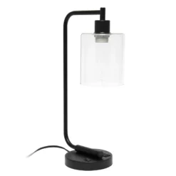 Modern Iron Desk Lamp With USB Port And Glass Shade - Lalia Home -Famous Lighting Store GUEST 949e2513 6a6a 49a1 a4cd 2b6a7910f37b