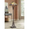 Robert Louis Tiffany Asian-Inspired Floor Lamp 62" Tall Bronze Iron Tiffany Style Jewel Tone Art Glass Shade For Living Room Reading Bedroom Office -Famous Lighting Store GUEST 94a6195a 8df0 4c24 9a43 7e13191d8098