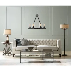 Franklin Iron Works Tremont Mid Century Modern Floor Lamp 62" Tall Deep Bronze Metal Tan Burlap Drum Shade For Living Room Bedroom Office House Home 8 Franklin Iron Works Tremont Mid Century Modern Floor Lamp 62" Tall Deep Bronze Metal Tan Burlap Drum Shade For Living Room Bedroom Office House Home -Famous Lighting Store GUEST 94dd23ae a6bf 43a2 9212 e258b8988bde