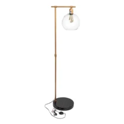 Metal And Wood Floor Lamp With Glass Globe Shade Gold - Storied Home -Famous Lighting Store GUEST 953e7b52 83fe 4938 ab6f 55d50b20b76f