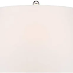 360 Lighting Coastal Table Lamps 26" High Set Of 2 Clear Glass Fillable Steel White Tapered Shade For Living Room Family Bedroom Bedside