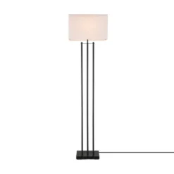 62" Ricci Floor Lamp With Fabric Shade Matte Black/White - Globe Electric -Famous Lighting Store GUEST 958afd2b 50c9 4169 96b9 187b7190d4e7