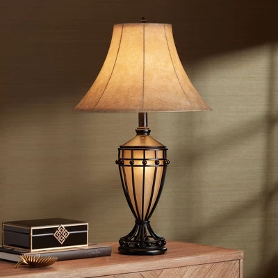 Franklin Iron Works Traditional Table Lamps 33" Tall Set of 2 with Nightlight Brushed Iron Urn Beige Fabric Shade for Living Room Bedroom Franklin Iron Works Traditional Table Lamps 33" Tall Set Of 2 With Nightlight Brushed Iron Urn Beige Fabric Shade For Living Room Bedroom -Famous Lighting Store GUEST 962d96de be0f 4da0 9eca c5dec4e68a8d