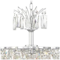 Vienna Full Spectrum Villette Chrome Chandelier 27 1/2" Wide Modern Cascade Crystal 6-Light LED Fixture For Dining Room Foyer Kitchen Island Entryway -Famous Lighting Store GUEST 9660706a 2e58 4820 81c3 f4129c7a7818
