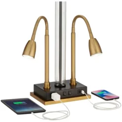 Possini Euro Design Griffin Modern Gooseneck Desk Lamp 31" Tall Gold With USB Charging Port Black Metal Rectangular Shade For Bedroom Living Room Kids 4 Possini Euro Design Griffin Modern Gooseneck Desk Lamp 31" Tall Gold With USB Charging Port Black Metal Rectangular Shade For Bedroom Living Room Kids -Famous Lighting Store GUEST 9701dbd7 4bfa 42c4 bb69 c1f971156076