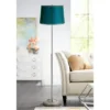 360 Lighting Abba Modern Floor Lamp Standing 66" Tall Brushed Nickel Silver Metal Satin Teal Blue Drum Shade For Living Room Bedroom Office House Home -Famous Lighting Store GUEST 98c53d28 c8ae 4aec 80c2 0888c32841b1