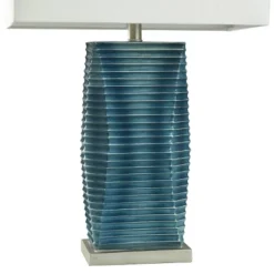 Vertical Lined Moulded Table Lamp With Steel Base Blue - StyleCraft 3 Vertical Lined Moulded Table Lamp With Steel Base Blue - StyleCraft -Famous Lighting Store GUEST 996454f7 d1d7 461a ab19 6ef2ba70ac97