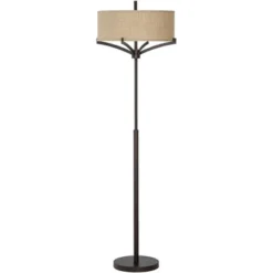 Franklin Iron Works Tremont Mid Century Modern Floor Lamp 62" Tall Deep Bronze Metal Tan Burlap Drum Shade For Living Room Bedroom Office House Home 6 Franklin Iron Works Tremont Mid Century Modern Floor Lamp 62" Tall Deep Bronze Metal Tan Burlap Drum Shade For Living Room Bedroom Office House Home -Famous Lighting Store GUEST 9a156bc6 b529 41bf 8ddb 75892a4907c2