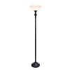 1 Light Torchiere Floor Lamp With Marbleized Glass Shade Black/Brown - Elegant Designs -Famous Lighting Store GUEST 9c7b0ee6 9f8f 459f a52f 4103aa72dce2