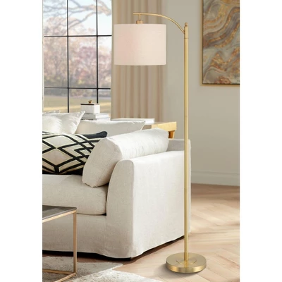 360 Lighting Modern Downbridge Floor Lamp 61 1/2" Tall Warm Gold Metal Off-White Linen Drum Shade for Living Room Reading Bedroom 360 Lighting Modern Downbridge Floor Lamp 61 1/2" Tall Warm Gold Metal Off-White Linen Drum Shade For Living Room Reading Bedroom -Famous Lighting Store GUEST 9c8559d5 da91 433f a4f6 ea8a1cdf3cc3