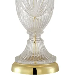 Regency Hill Traditional Table Lamp 26.5" High Cut Glass Urn Brass White Cream Bell Shade For Living Room Family Bedroom Bedside Nightstand -Famous Lighting Store GUEST a087e959 10ff 480d bd71 101a2d962201