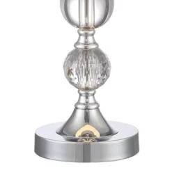 360 Lighting Solange Modern Table Lamps 25" High Set Of 2 Stacked Crystal Glass Silver White Tapered Drum Shade For Bedroom Living Room Nightstand -Famous Lighting Store GUEST a0d88960 849b 4305 9c4f 3b39fe469dfe