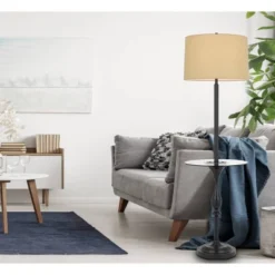 61" Metal Floor Lamp Dark Bronze/Chrome - Cal Lighting