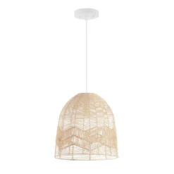 17.5" 1-Light Sofia Farmhouse Coastal Rattan LED Pendant Brown - JONATHAN Y -Famous Lighting Store GUEST a1224195 337f 455f 983c aa4307069c02