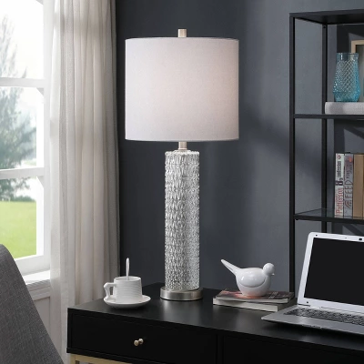 Diamond Textured Glass Table Lamp with Brushed Steel Base Gray - StyleCraft Diamond Textured Glass Table Lamp With Brushed Steel Base Gray - StyleCraft -Famous Lighting Store GUEST a16e9d09 3c92 4e2f 9473 b92acc062973