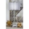 Glass Table Lamp With Drum Shade Silver - Olivia & May -Famous Lighting Store GUEST a2d251ab 32dc 44f0 b521 8ed8b12fad47