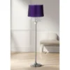 360 Lighting Modern Floor Lamp Standing 62 1/2" Tall Brushed Nickel Silver Crystals Dark Purple Satin Drum Shade For Living Room Bedroom Office House -Famous Lighting Store GUEST a397f659 9a4a 4162 a586 3e2539c3855a