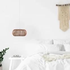 Fitz 1-Light Plug-In Or Hardwire Rattan Shade Pendant Lighting - Globe Electric -Famous Lighting Store GUEST a501eafc f8a0 4245 adba 54978093fab5