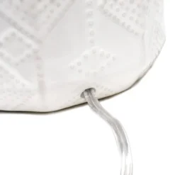 19" Contemporary Bohemian Ceramic Eyelet Pattern Floral Textured Bedside Table Lamp With Fabric Shade Off-White - Lalia Home -Famous Lighting Store GUEST a51c3c99 96e7 4892 a802 b834bba8eb6f