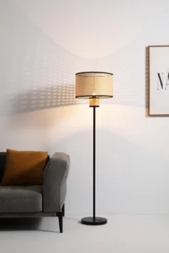 VidaLite - Nakuv Rattan And Velvet Floor Lamp -Famous Lighting Store GUEST a5ab8678 ffc9 4fa5 b57a ae19c98f820b
