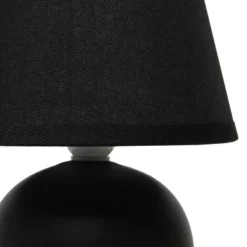 8.66" Petite Ceramic Orb Base Bedside Table Desk Lamp With Matching Tapered Drum Fabric Shade Black - Creekwood Home -Famous Lighting Store GUEST a78a0f0b 1513 4b6b aba8 37faa3e98c0b 1