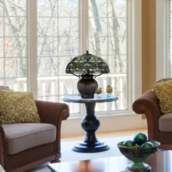 18.25" Metal Contemporary Mission Table Lamp With Tiffany Glass Shade - Cal Lighting -Famous Lighting Store GUEST a78bf2d5 1785 4a17 b728 e5e706af7046