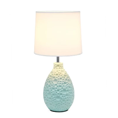 14.17" Traditional Ceramic Texture Thumbprint Tear Drop Table Desk Lamp with Tapered White Shade Blue - Creekwood Home 14.17" Traditional Ceramic Texture Thumbprint Tear Drop Table Desk Lamp With Tapered White Shade Blue - Creekwood Home -Famous Lighting Store GUEST a9d1eaeb 34d4 4a13 8b65 3da13e112cad