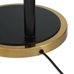 Possini Euro Design Modern Arc Floor Lamp 63 1/2" Tall Warm Gold Black Metal Milky White Glass Shade For Living Room Reading House -Famous Lighting Store GUEST aa1192fe 3030 4959 bb41 694b18ac188d