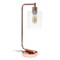 Modern Iron Desk Lamp With USB Port And Glass Shade - Lalia Home -Famous Lighting Store GUEST aa35e81e 4505 4b7e 8869 1900cb7f789d