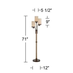 Franklin Iron Works Astoria Rustic Farmhouse Floor Lamp 71" Tall Bronze Faux Wood 3 Light Tree Tea Alabaster Glass For Living Room Bedroom Office Home -Famous Lighting Store GUEST aae30167 131d 4e9e 8afe cc85f4fd18a8