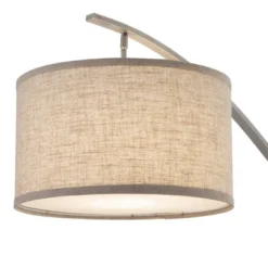 FC Design 71.5" Tall Drum Shade Arched Floor Lamp With Unique Black Wood Pole And Metal Base -Famous Lighting Store GUEST ac424774 7d20 4cf4 92bd 29c792f3ea1f