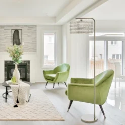 61.5" Quigley Silver Drum Shade Floor Lamp - River Of Goods -Famous Lighting Store GUEST addfda99 31d6 4699 afcc f4d4886631b4