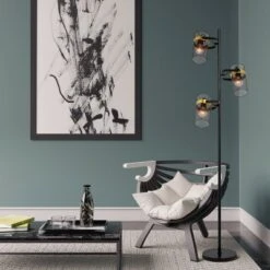 67.25" Echo Black Painted Metal Mesh Three Drum Shade Candlestick Floor Lamp - River Of Goods -Famous Lighting Store GUEST ae75d2bd d716 4a3a 9fa0 04a693cddeab