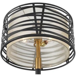 Possini Euro Design Halifax Modern Industrial Floor Lamp 64 1/2" Tall Matte Black Warm Gold Metal Double Drum Shade For Living Room Bedroom Office -Famous Lighting Store GUEST af7eed5f 7d25 47c5 b7a6 4423133583dc