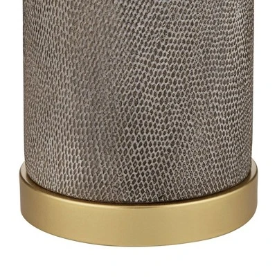 360 Lighting Gilson Modern Table Lamps 24 1/2" High Set of 2 Gray Glaze Ceramic White Drum Shade for Bedroom Living Room Bedside Nightstand Office 360 Lighting Gilson Modern Table Lamps 24 1/2" High Set Of 2 Gray Glaze Ceramic White Drum Shade For Bedroom Living Room Bedside Nightstand Office -Famous Lighting Store GUEST b076931b ed4e 4186 b01f c07a192f2809